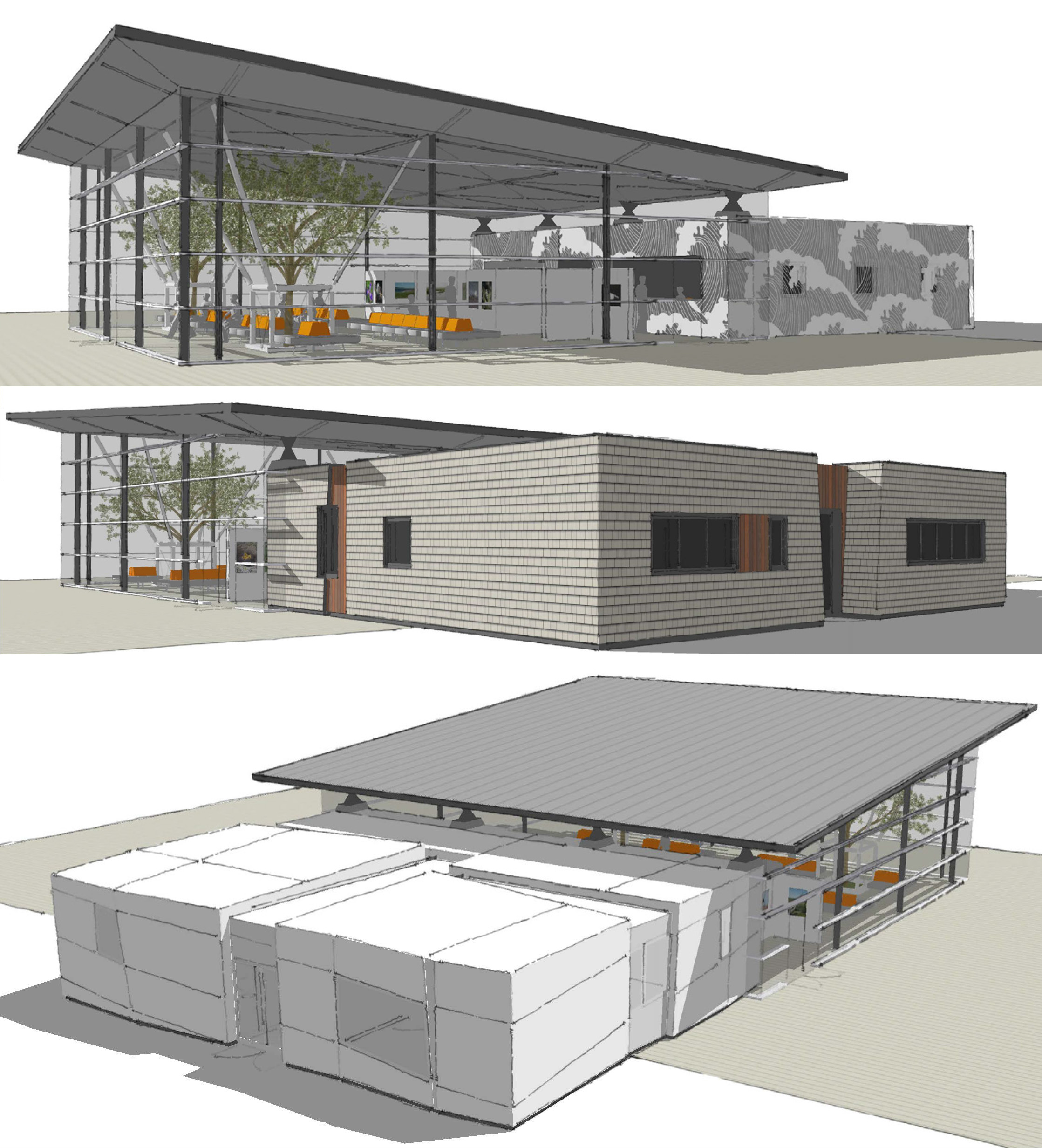 Les trois propositions de bâtiment